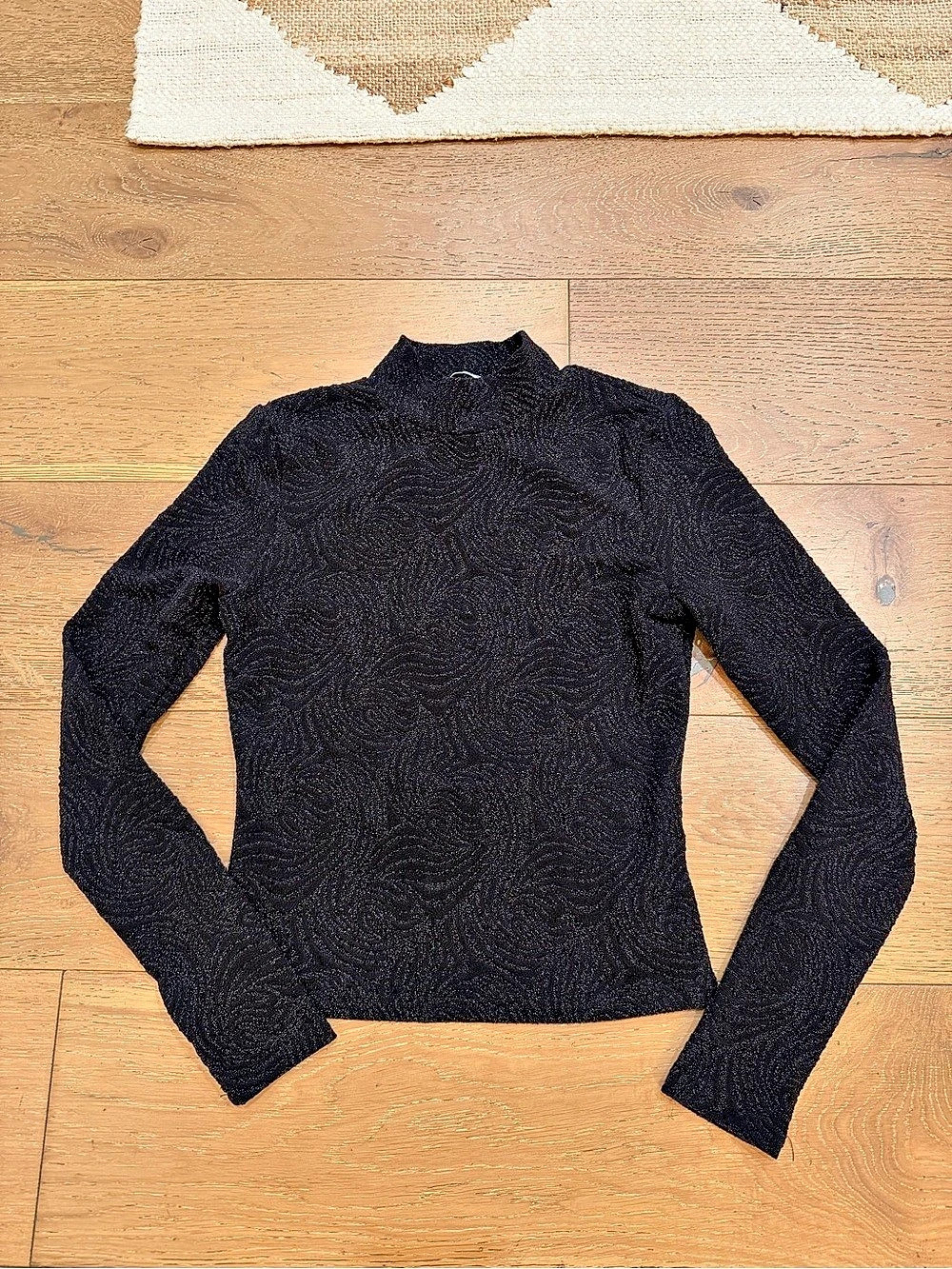 N-A-K-D Black Open Back Sparkle Top - Size Medium